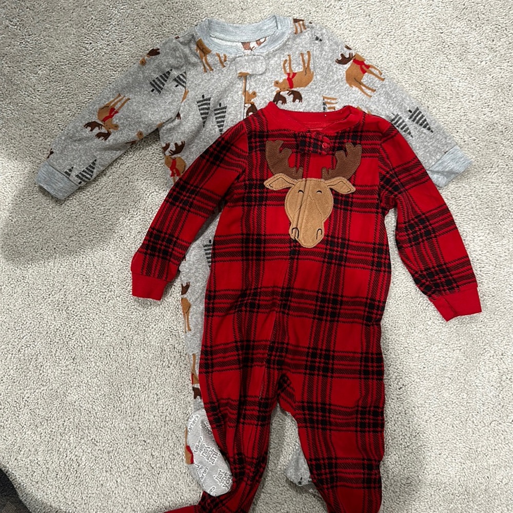 Fleece winter footie pajamas